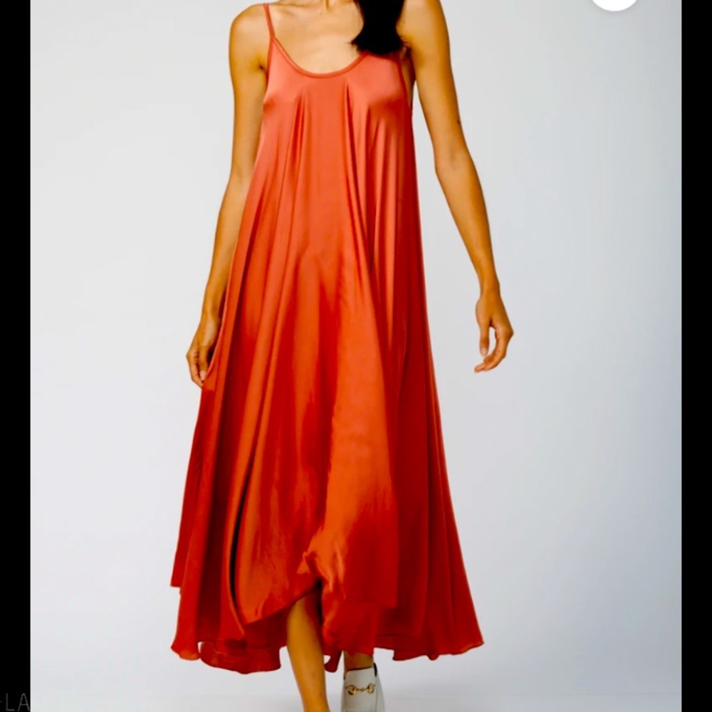Silk + Salt “Go With the Flow” Dress Rusted Orange